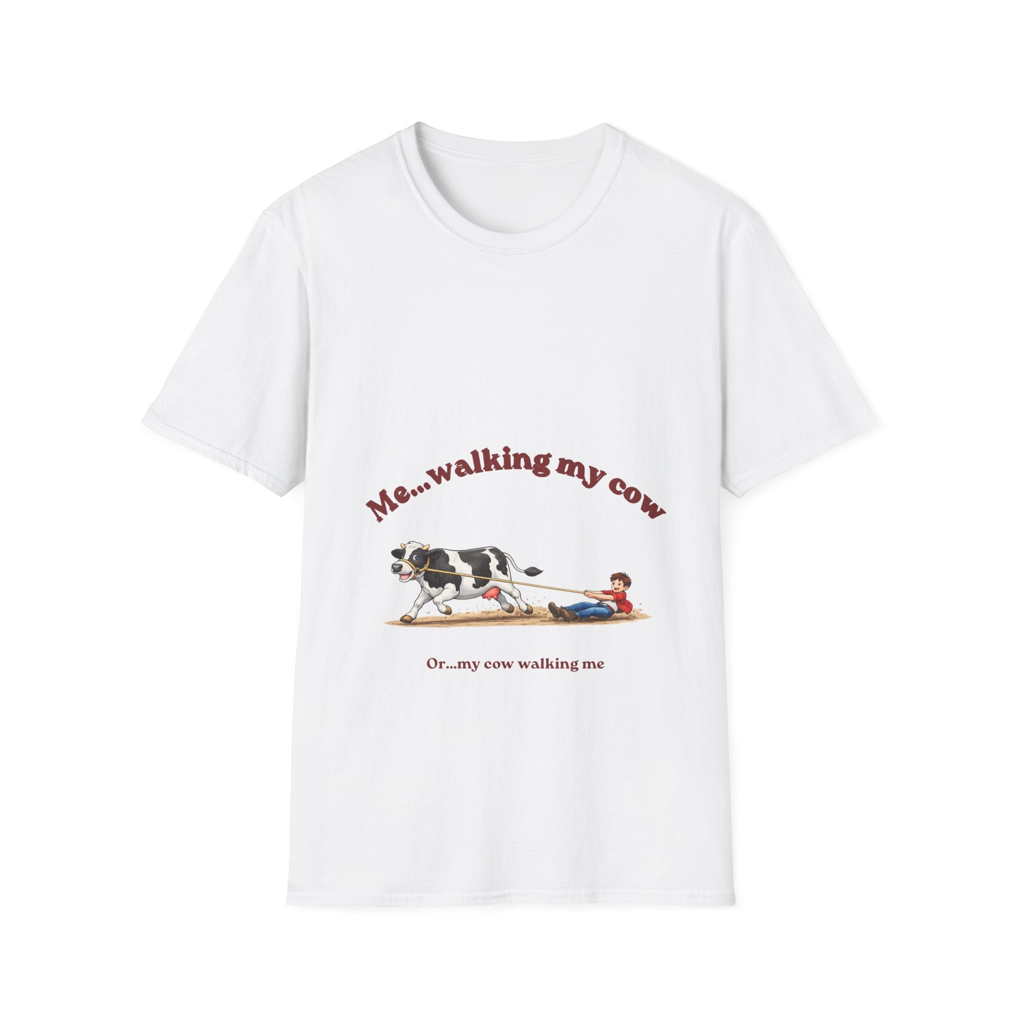 T-Shirt-Cow pulling boy