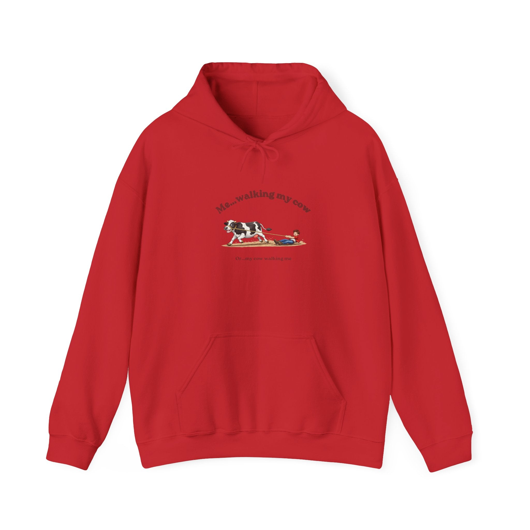Walking My Cow Hoodie — Funny Farm Animal Hooded Sweatshirt-boy