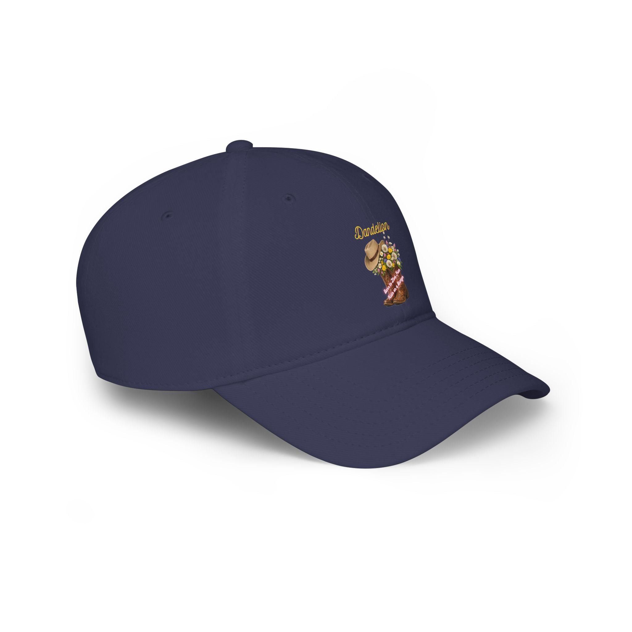 Cowgirl Boots & Flowers Baseball Cap — 'Cowgirl' Embroidered Low Profile Hat