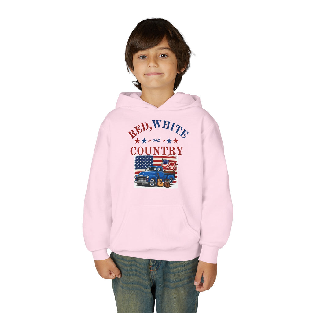 Youth Patriotic Hoodie – "Red, White & Country" | Land of the Free, Home of the Brave