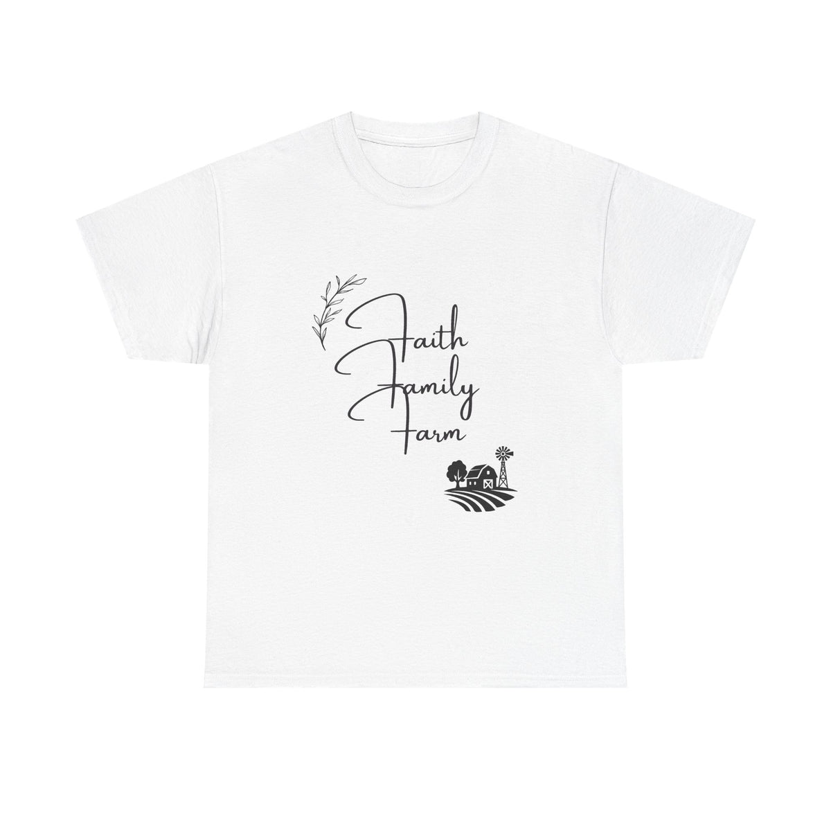 Faith Family Farm T-Shirt — Rustic Farmhouse Scripture Tee