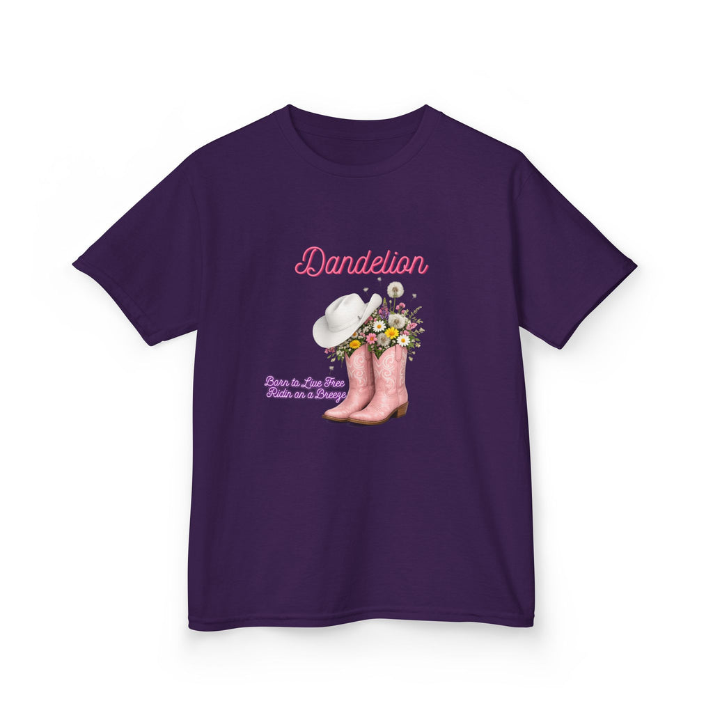 Kids T-Shirt — Dandelion Pink Rain Boots Floral Graphic Tee