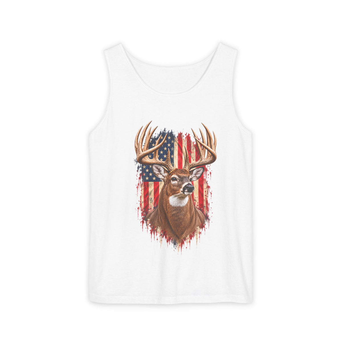 Buck American Flag Tank Top, Garment-Dyed Cotton, Relaxed Fit