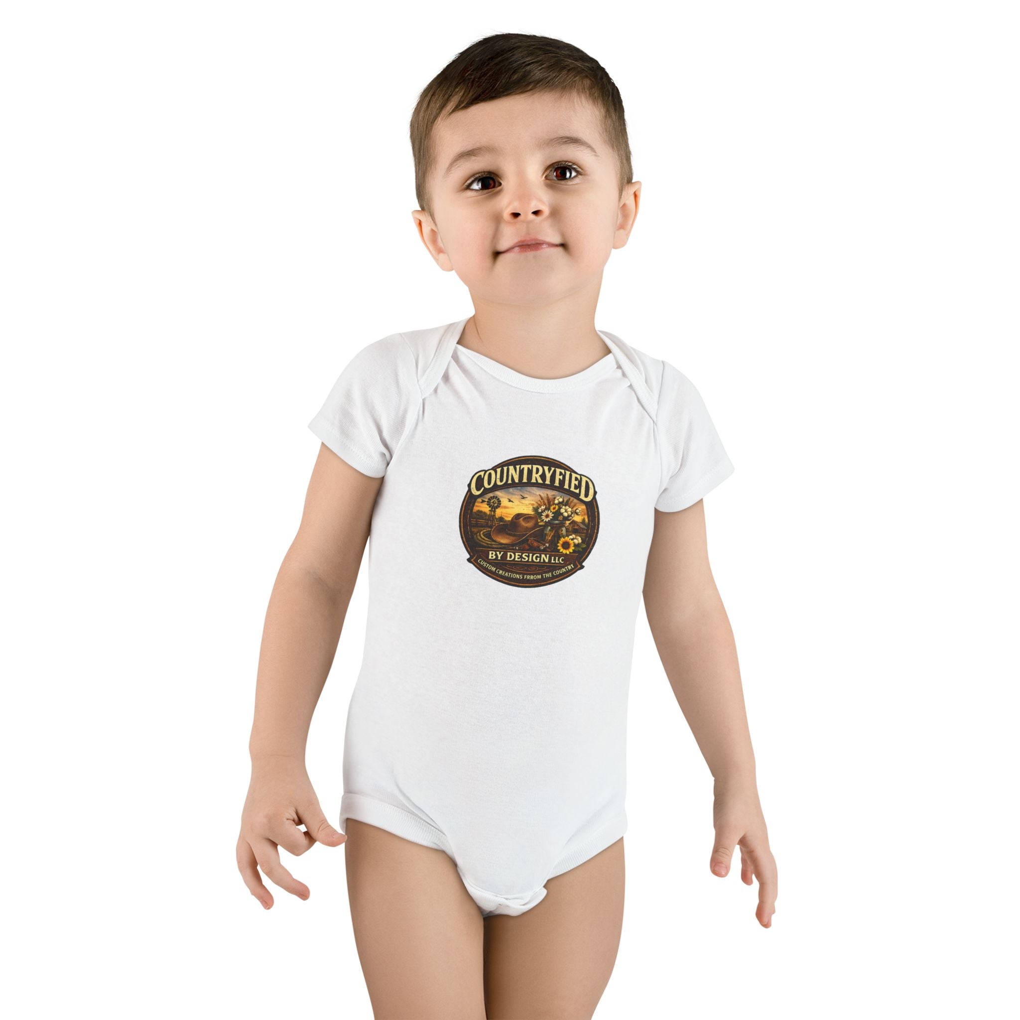 Countryfied Baby Onesie – Vintage  Farm Infant Bodysuit
