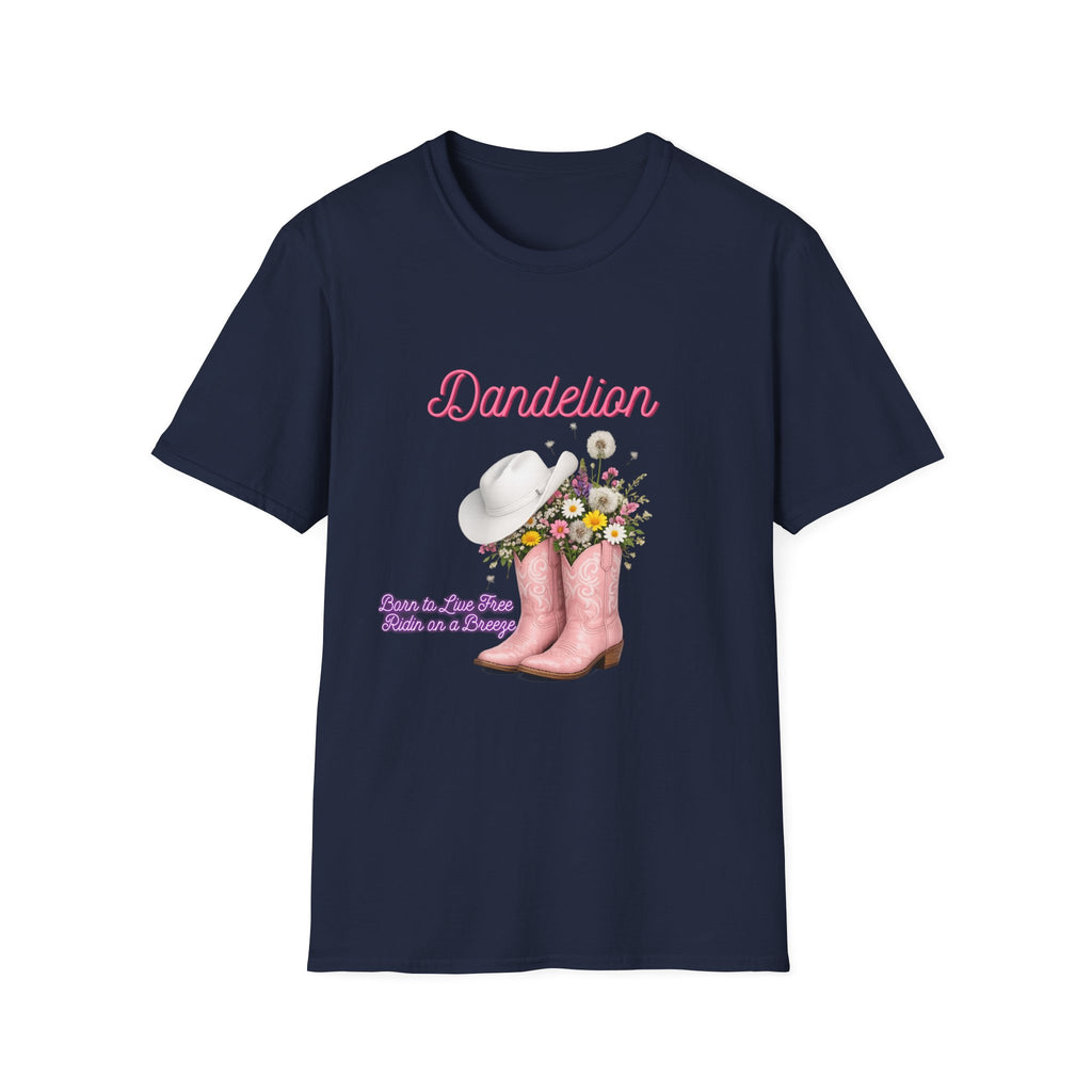 Dandelion Graphic T-Shirt — Floral Cowboy Boots & Hat Tee