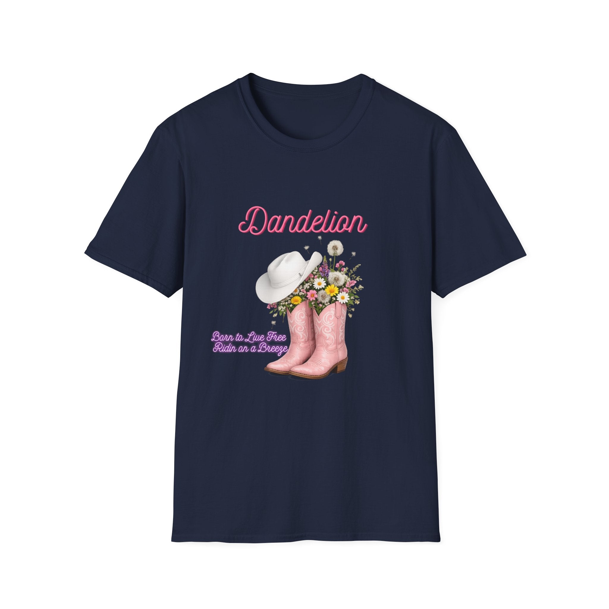 Dandelion Graphic T-Shirt — Floral Cowboy Boots & Hat Tee
