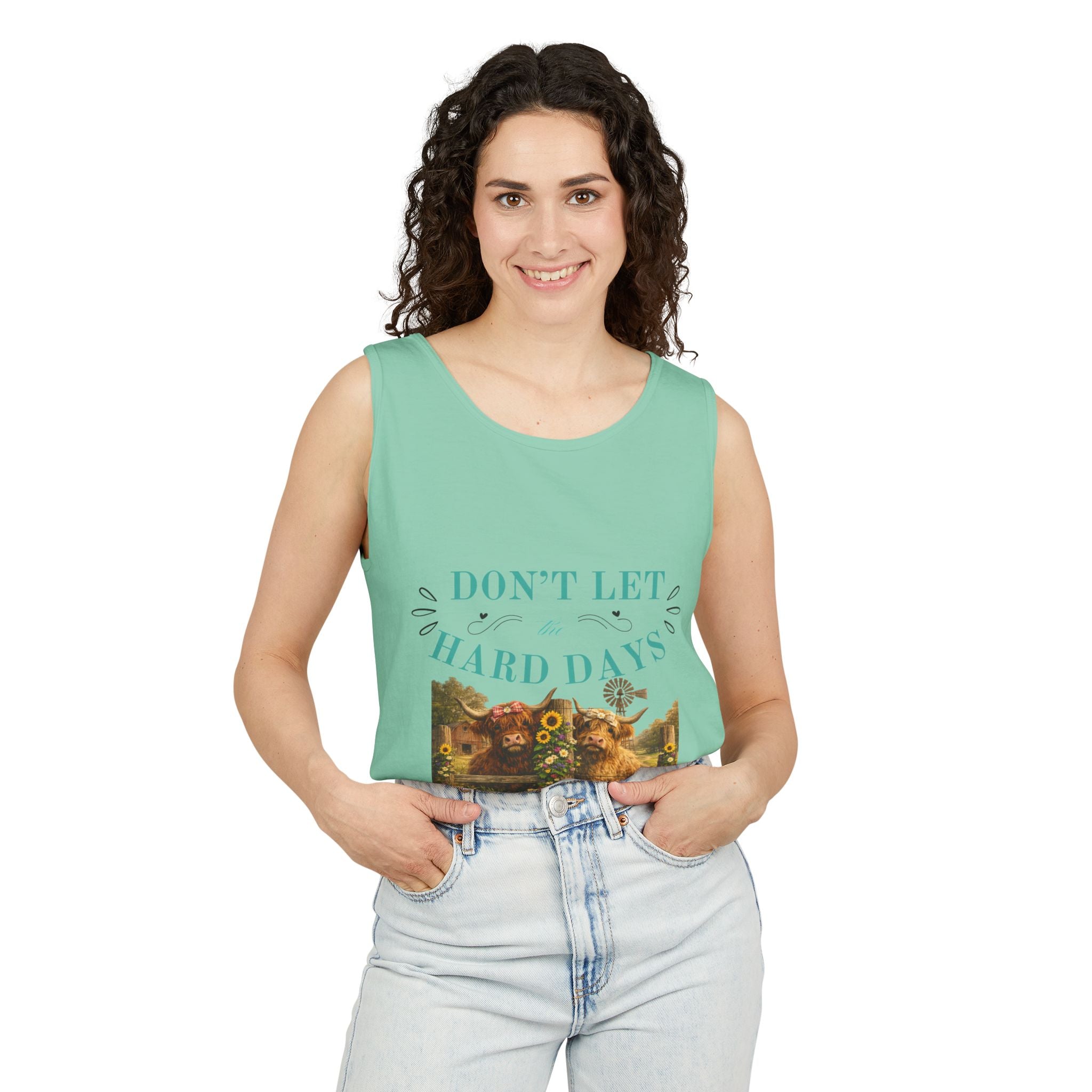 Don’t Let Hard Days Win Tank Top — Motivational Floral Graphic Tank