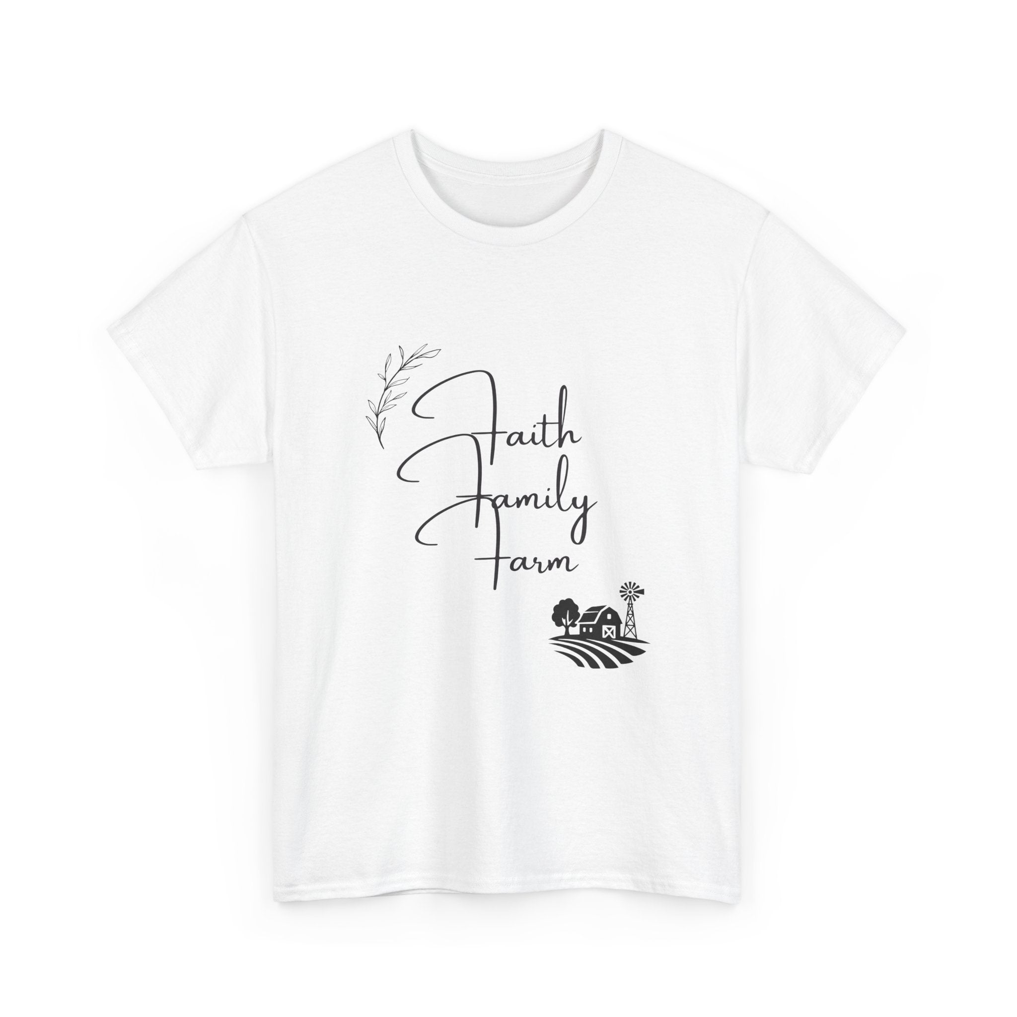 Faith Family Farm T-Shirt — Rustic Farmhouse Scripture Tee