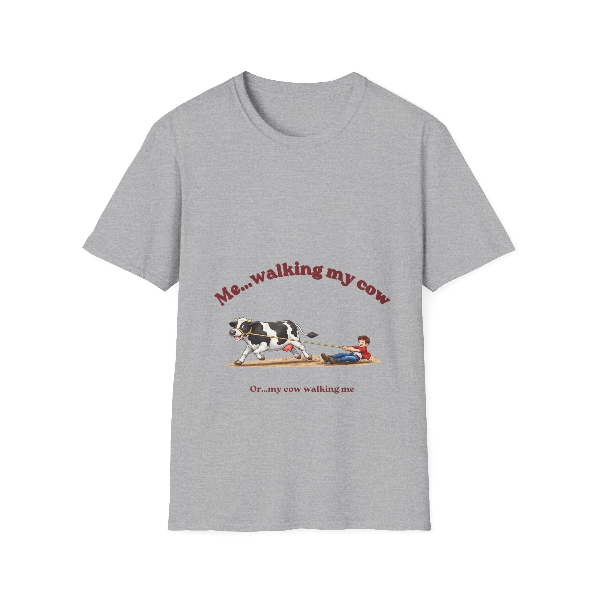 T-Shirt-Cow pulling boy