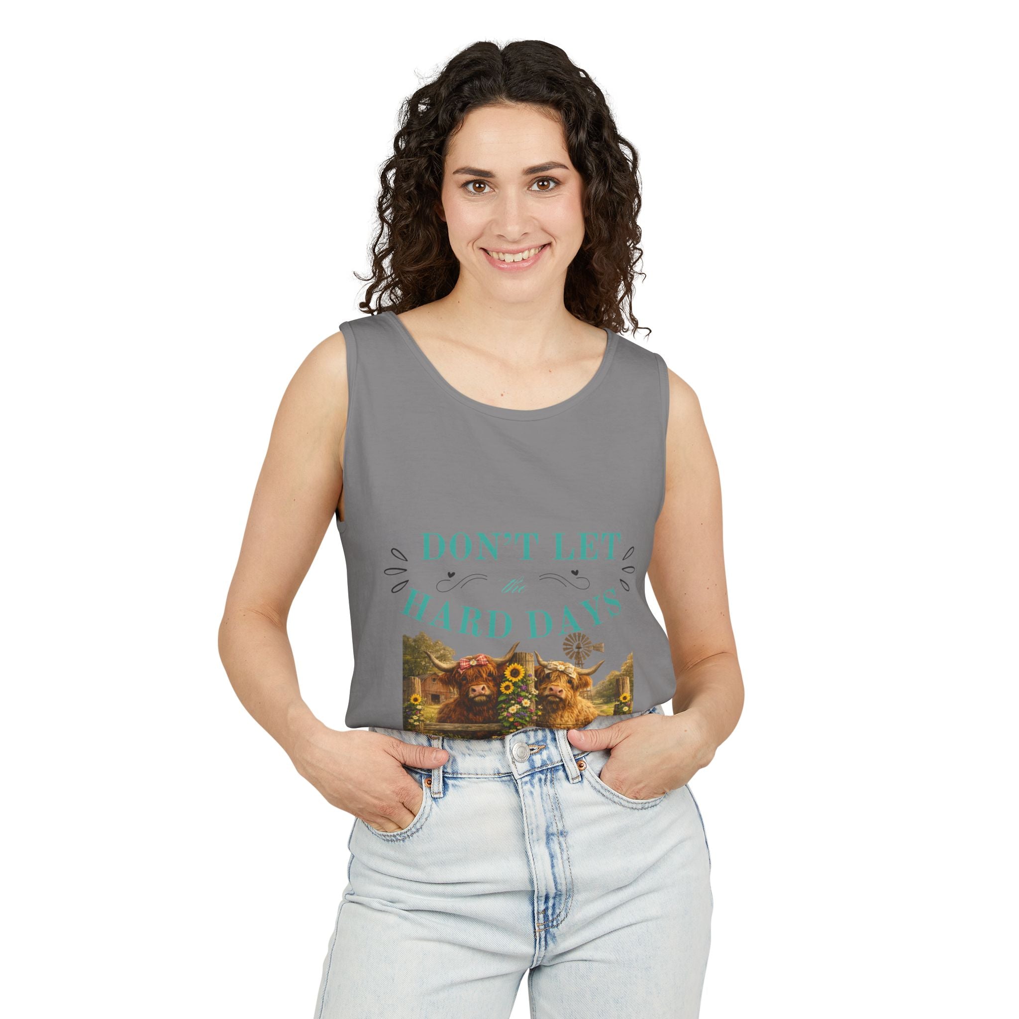 Don’t Let Hard Days Win Tank Top — Motivational Floral Graphic Tank