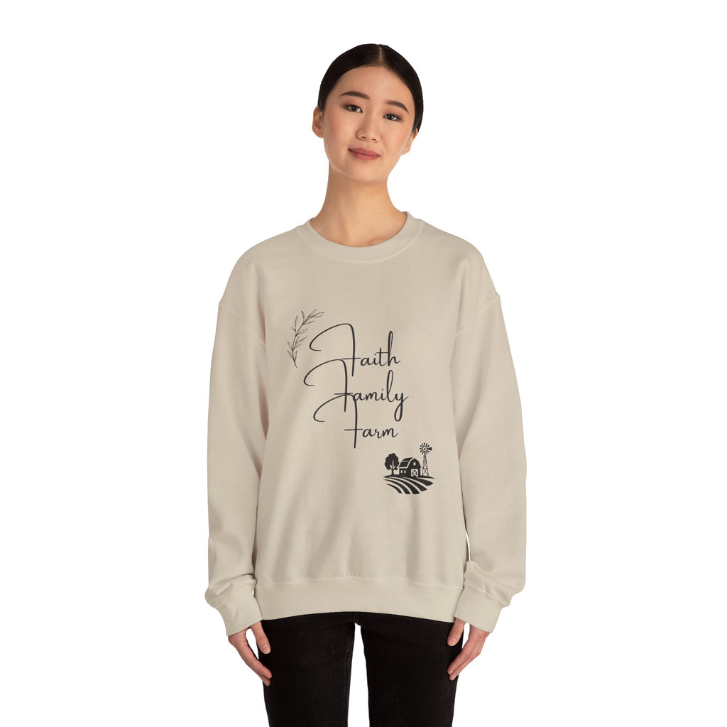 Faith Family Farm Crewneck Sweatshirt – Rustic Farm Life Comfort