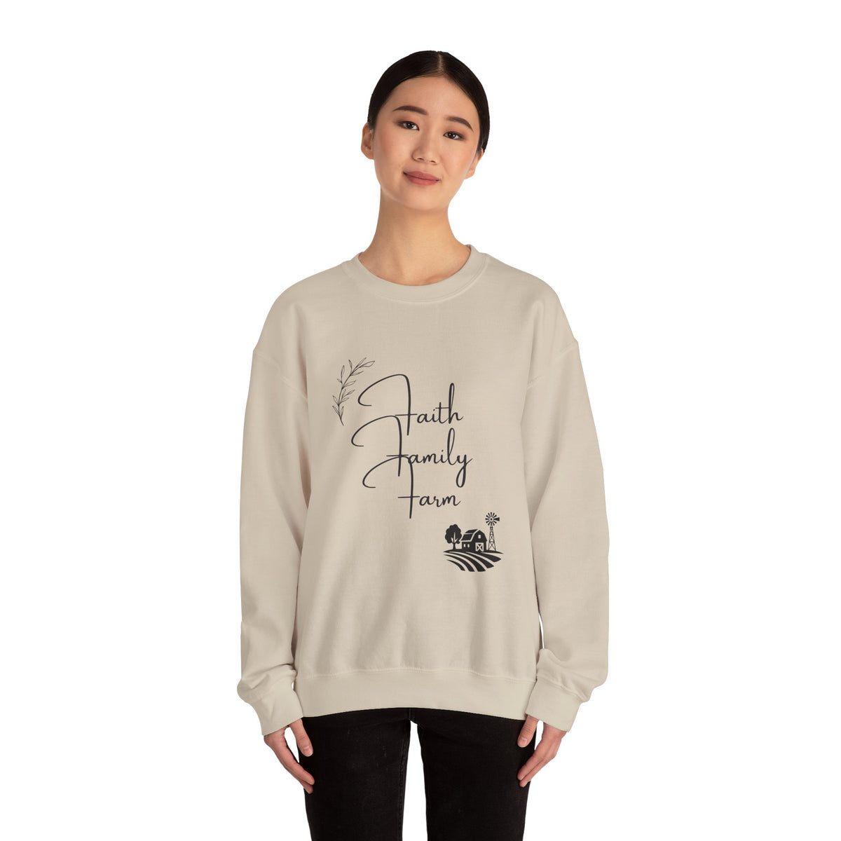 Faith Family Farm Crewneck Sweatshirt – Rustic Farm Life Comfort