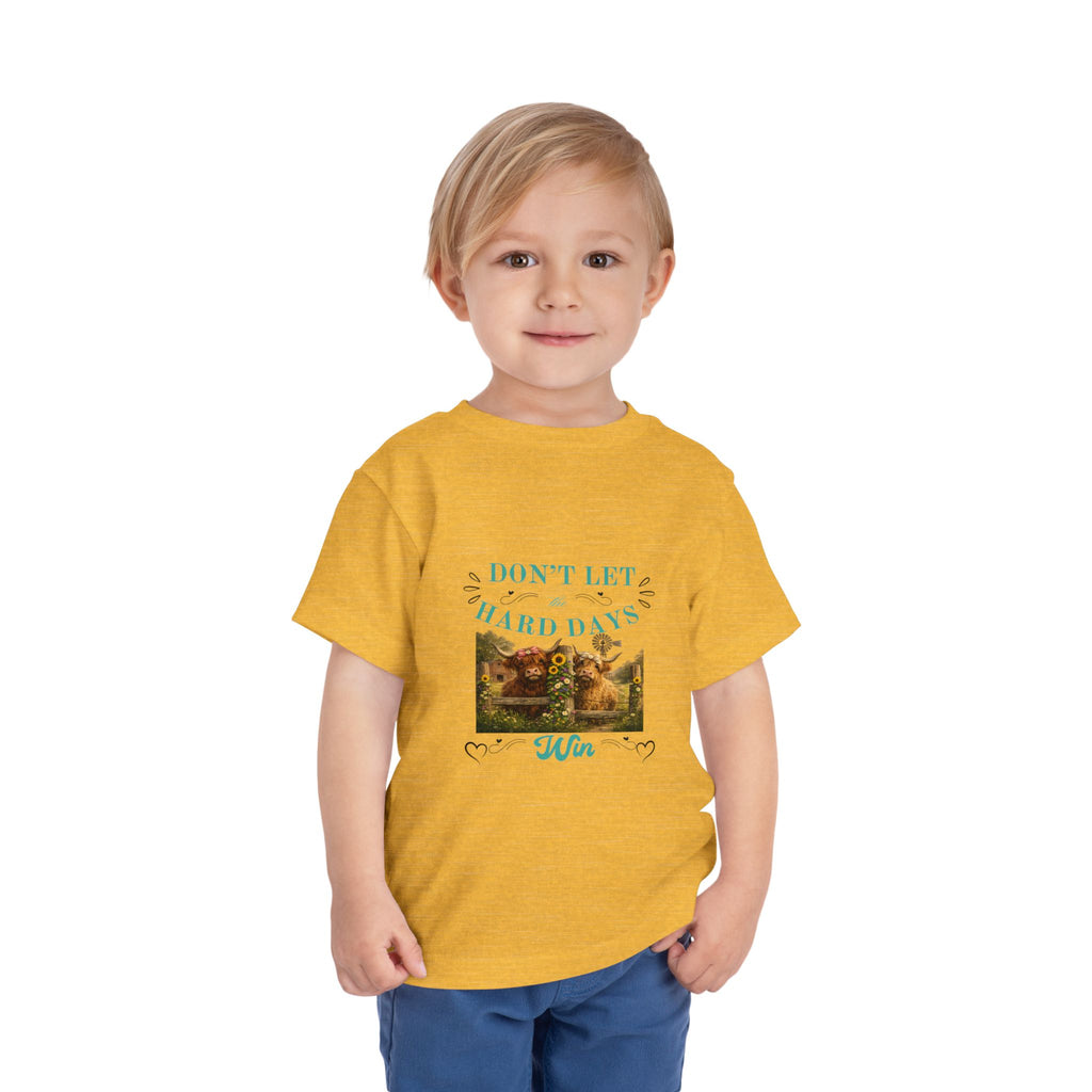 Toddler Tee — "Don't Let Hard Days Win" Sunflower Comfort Shirt