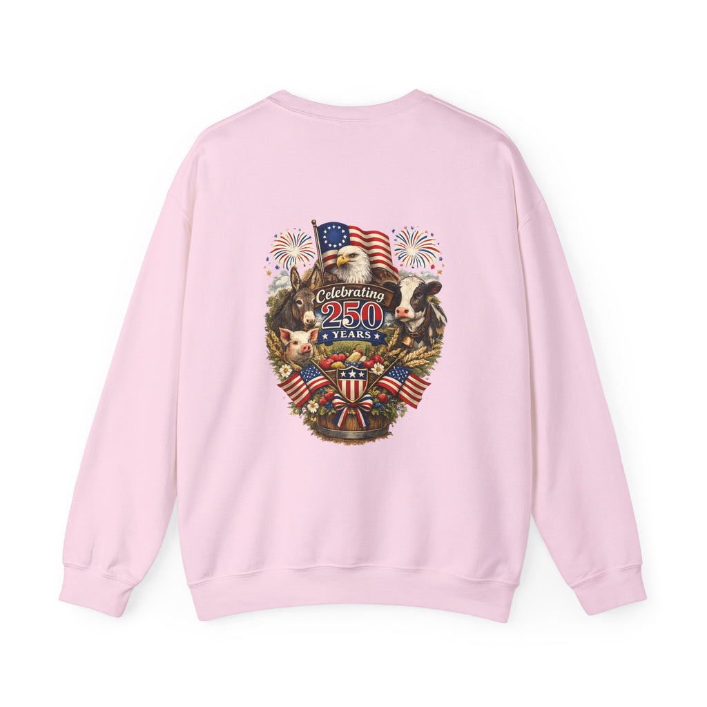 Crewneck Sweatshirt — "Celebrating 250 Years" Patriotic Eagle & Flag Design