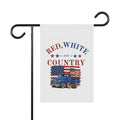 Red, White and Country Garden Flag — Patriotic Truck & Guitar House Banner