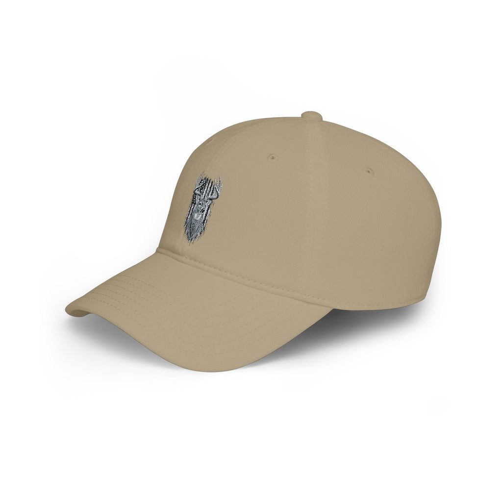 Low Profile Baseball Cap with Silver Viking Helmet Embroidery