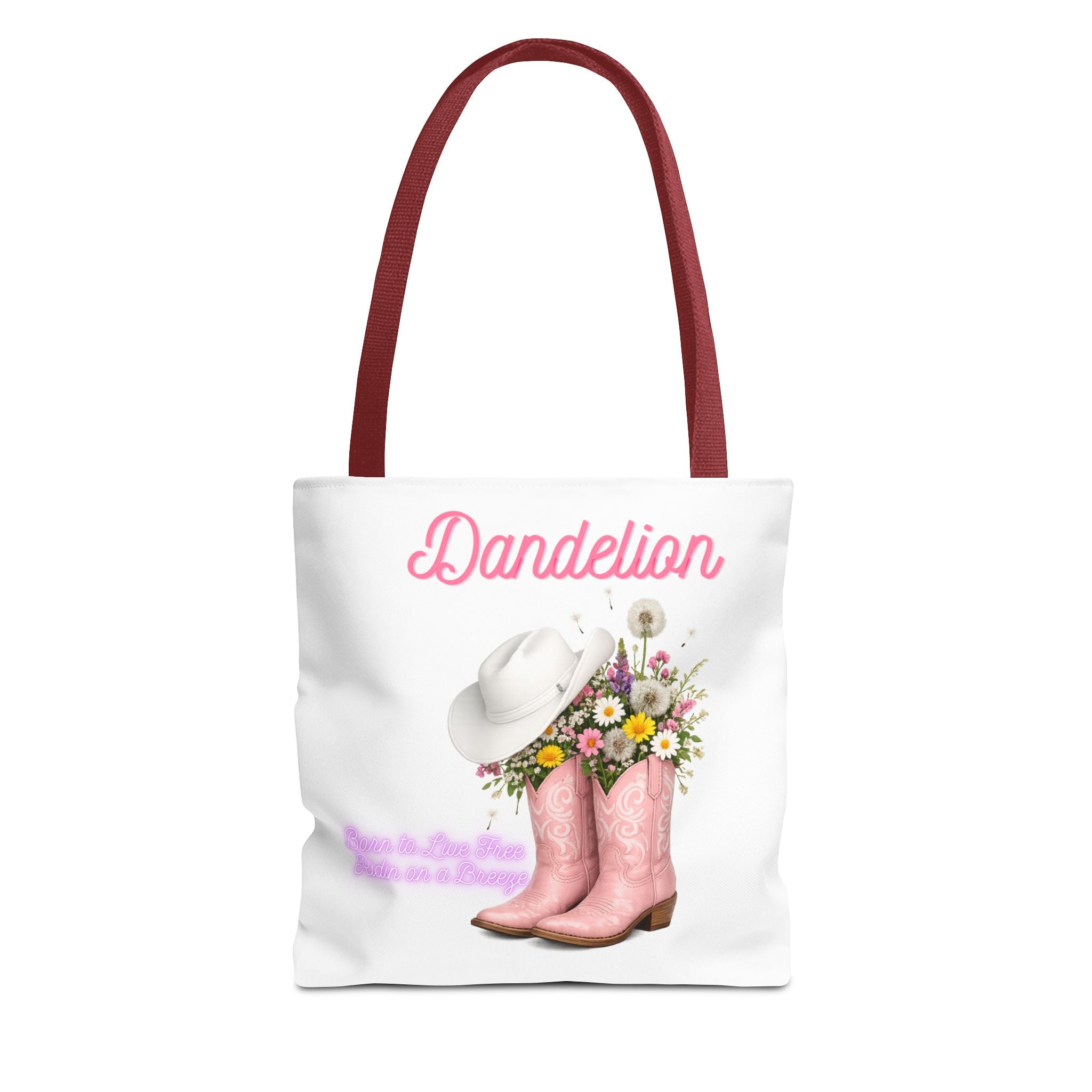Dandelion Cowboy Boots Tote Bag – Floral Western Canvas Tote