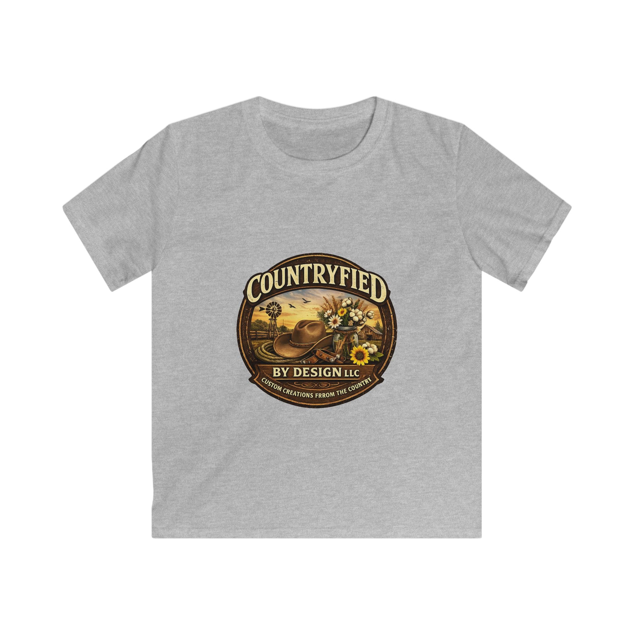 Kids Tee - "Countryfied" Vintage Farm Scene Graphic