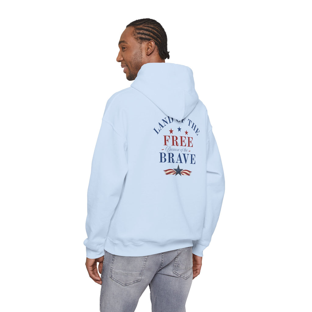 Patriotic Truck Hoodie — "Red White Country" / "Land of the Free, Home of the Brave"