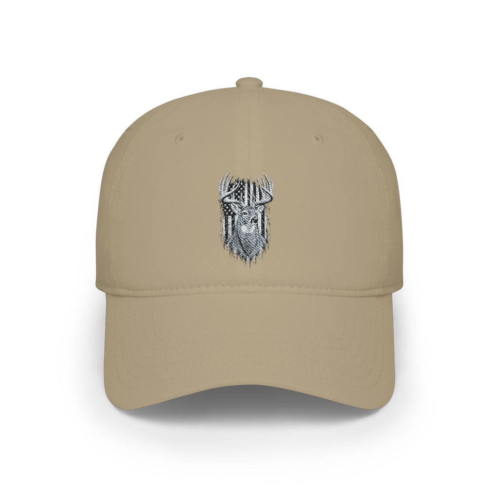 Low Profile Baseball Cap with Silver Viking Helmet Embroidery