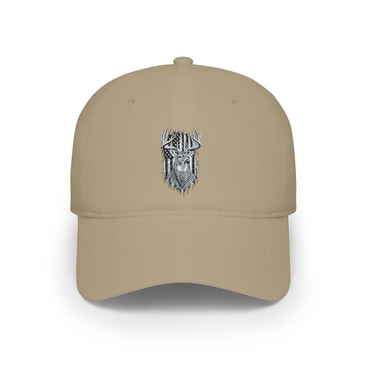 Low Profile Baseball Cap with Silver Viking Helmet Embroidery