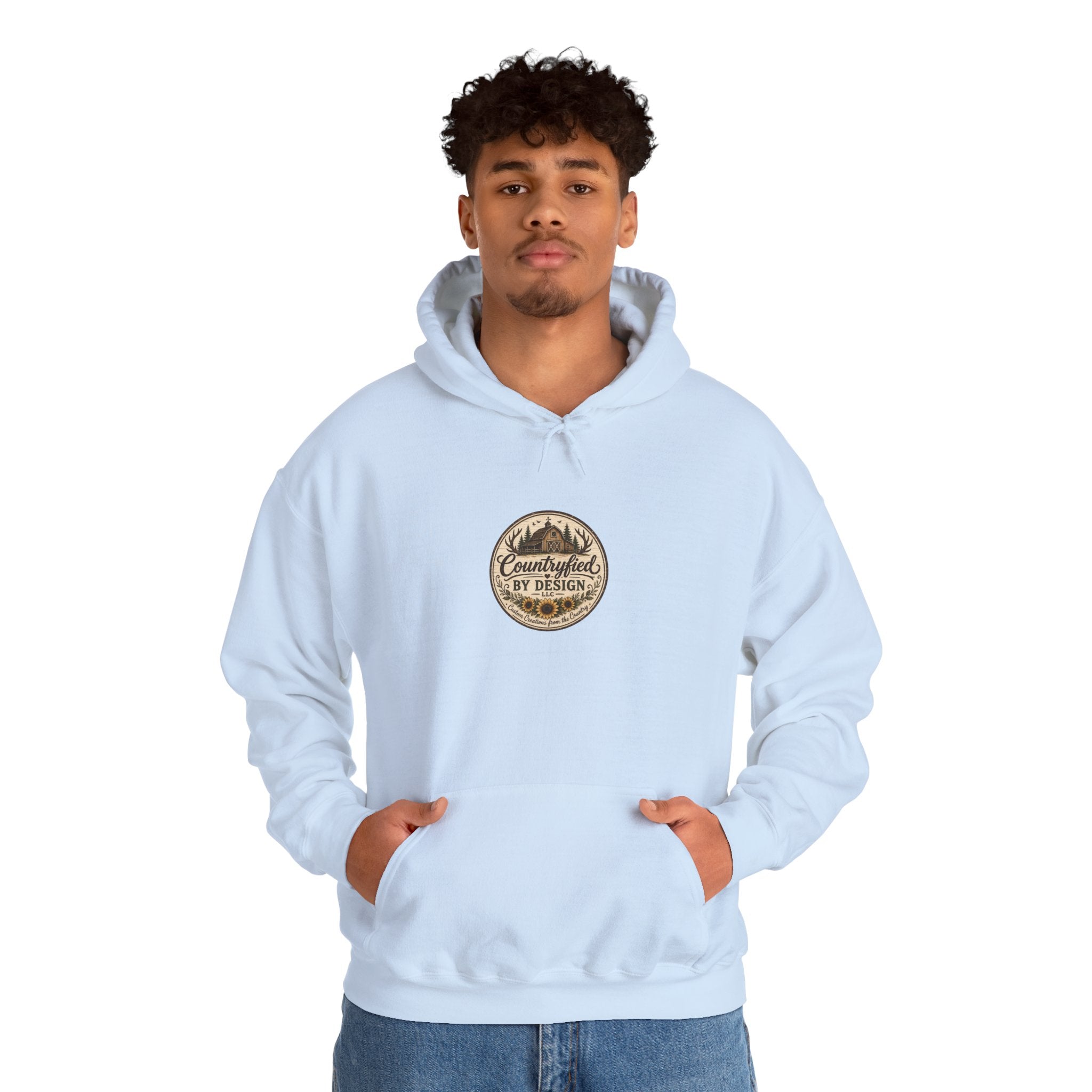Outdoor Patch Hoodie - 'Campcrafted By Design' Vintage Mountain Emblem