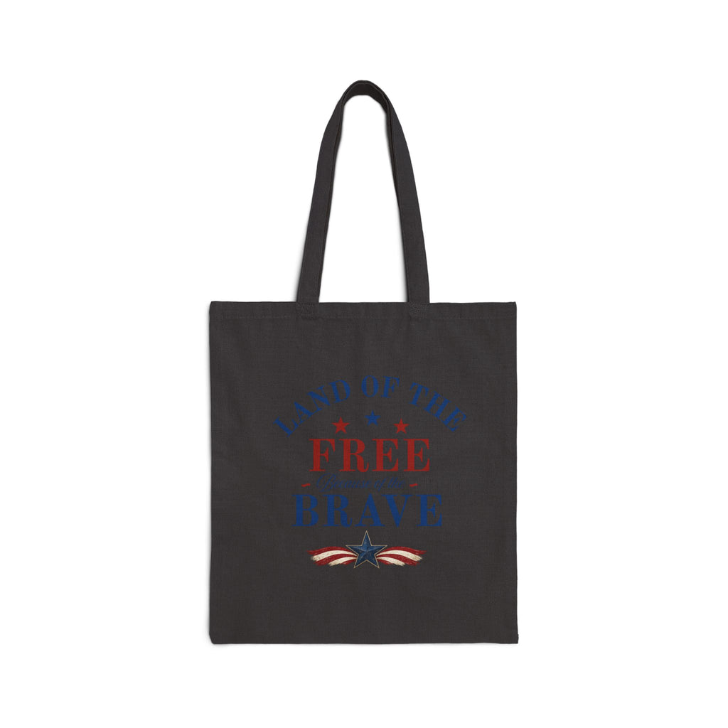 Patriotic Canvas Tote Bag – “Red, White and Country” / “Land of the Free” USA Market Tote