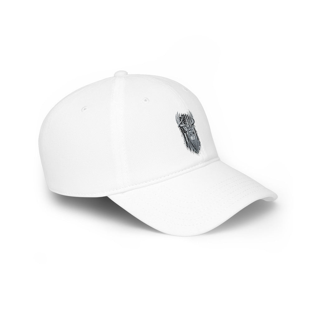 Low Profile Baseball Cap with Silver Viking Helmet Embroidery