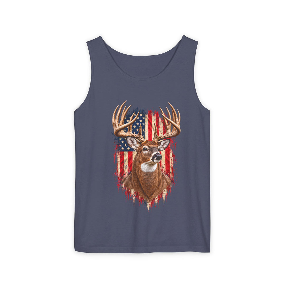 Buck American Flag Tank Top, Garment-Dyed Cotton, Relaxed Fit