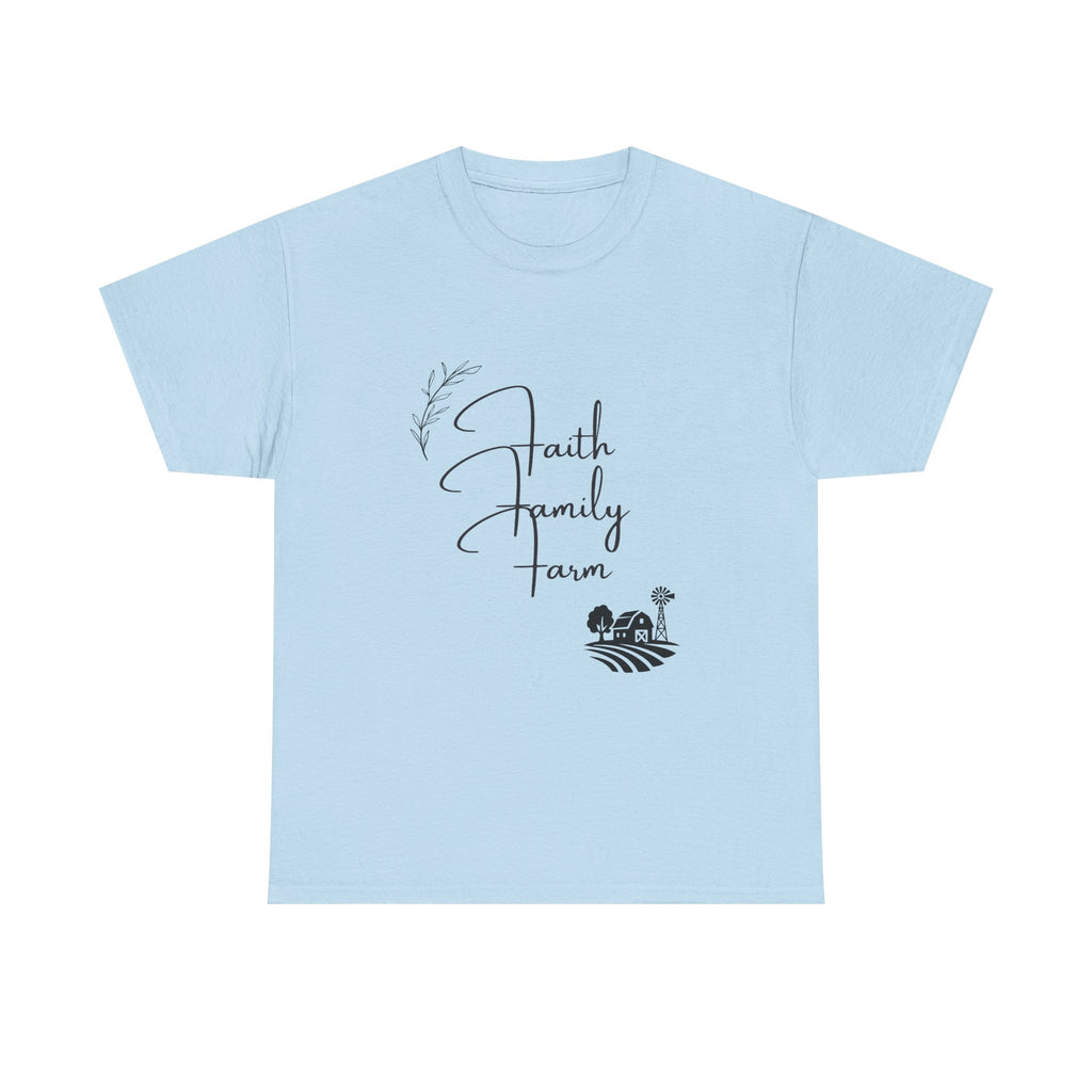 Faith Family Farm T-Shirt — Rustic Farmhouse Scripture Tee