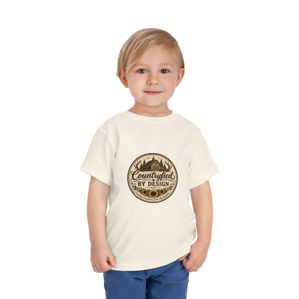 Toddler Tee — “Countryfied by Design” Rustic Farmhouse Graphic
