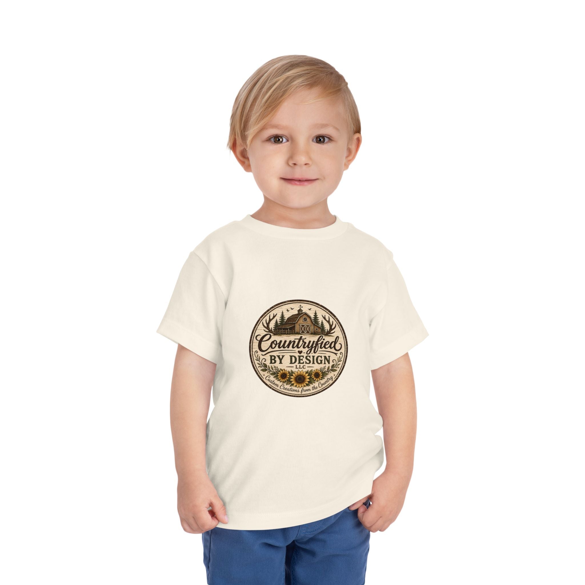 Toddler Tee — “Countryfied by Design” Rustic Farmhouse Graphic