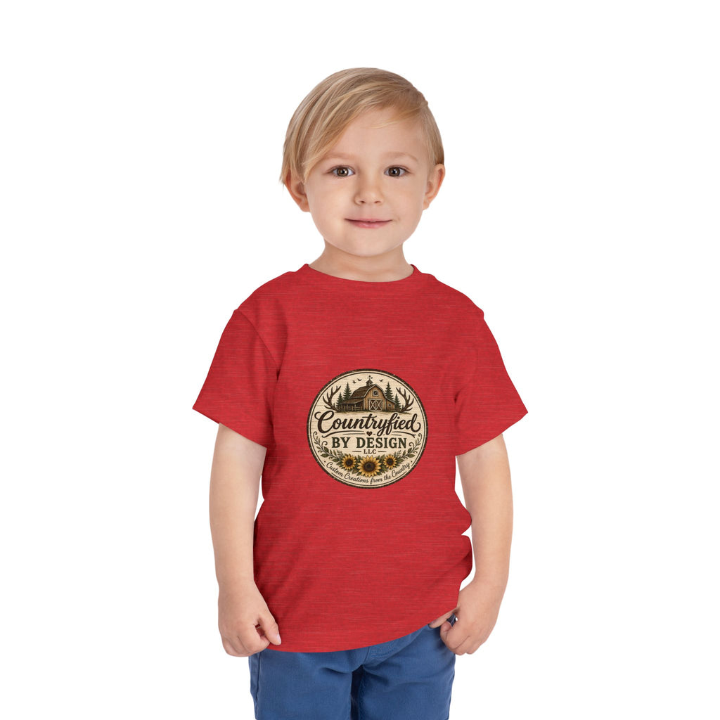 Toddler Tee — “Countryfied by Design” Rustic Farmhouse Graphic
