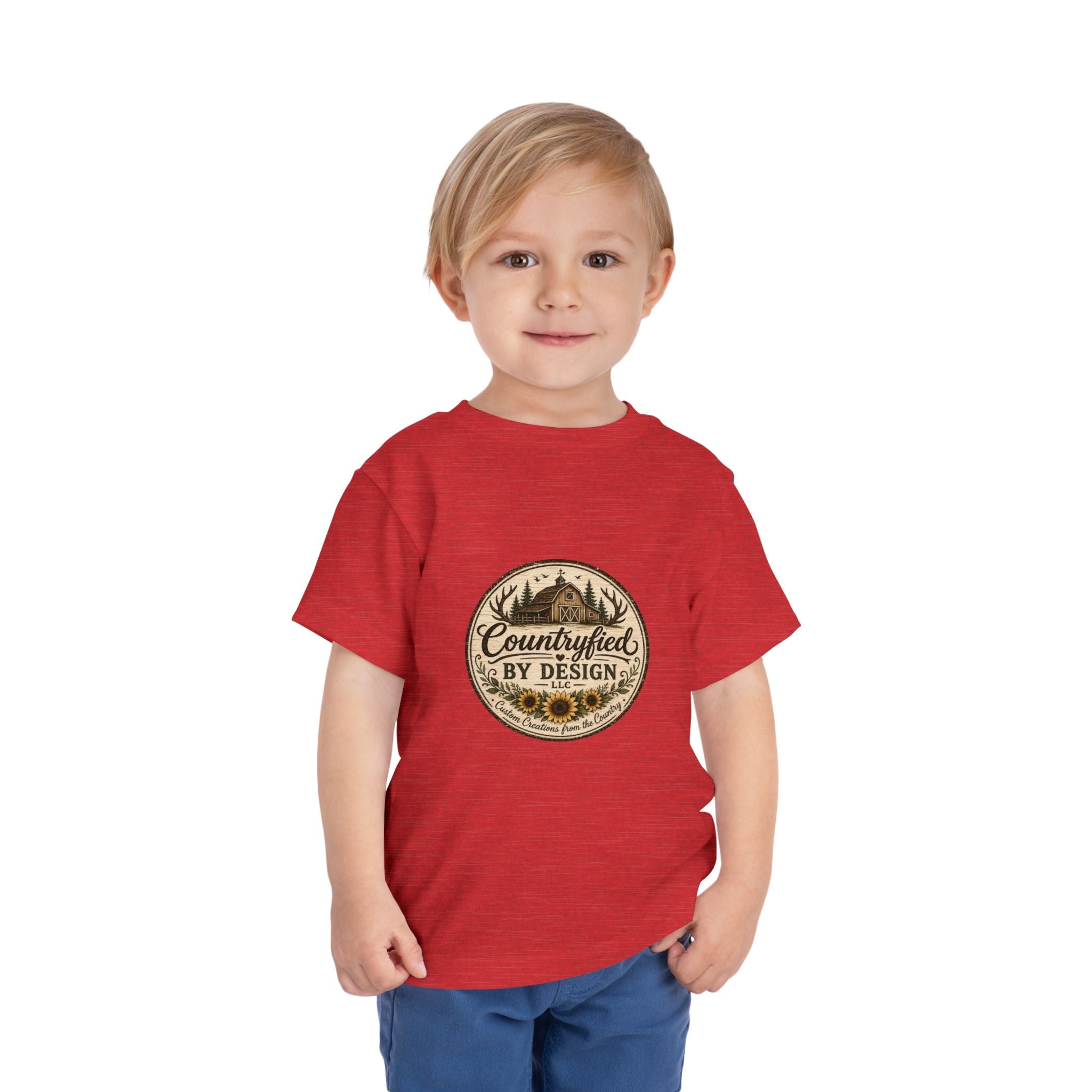 Toddler Tee — “Countryfied by Design” Rustic Farmhouse Graphic