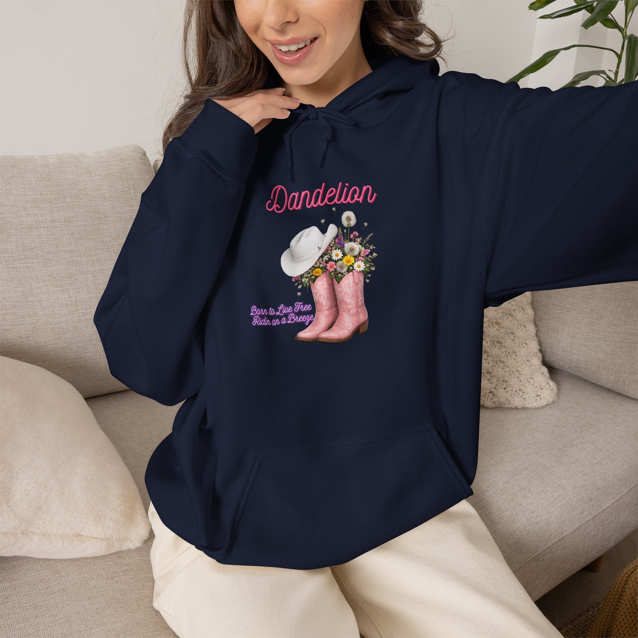 Dancer Cowboy Boots Hoodie — Pink Boots with Flowers 'Dancer' Sweatshirt