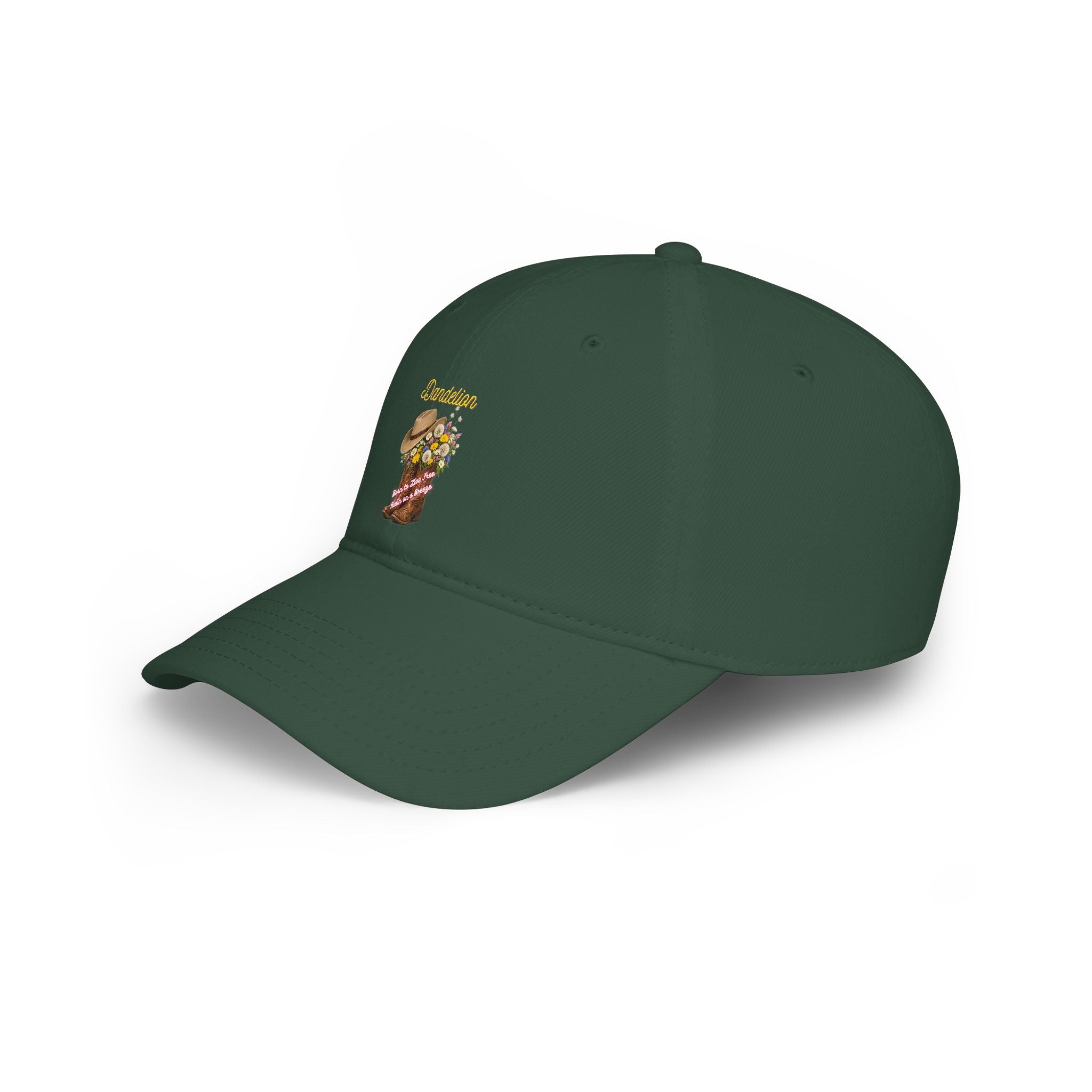 Cowgirl Boots & Flowers Baseball Cap — 'Cowgirl' Embroidered Low Profile Hat