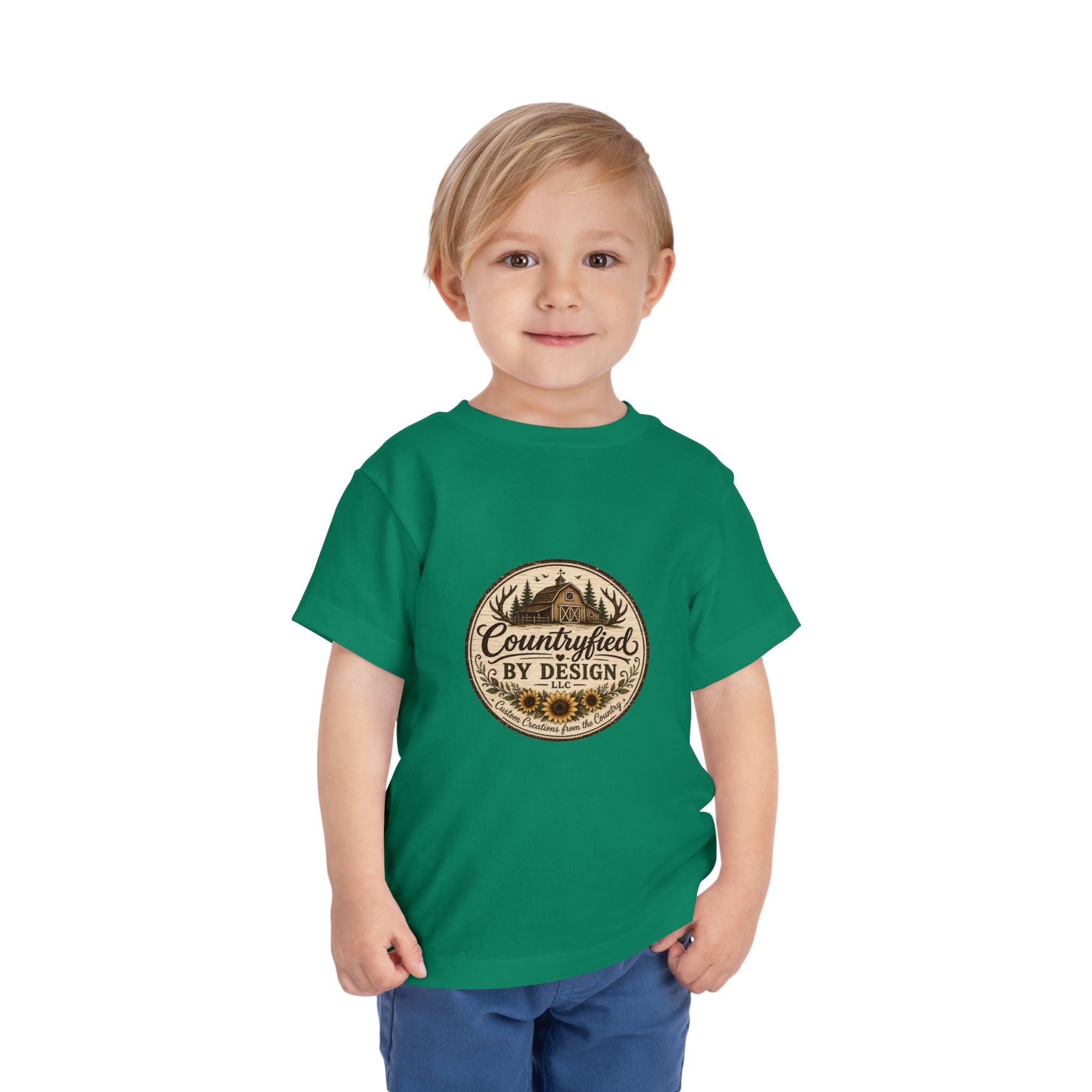 Toddler Tee — “Countryfied by Design” Rustic Farmhouse Graphic