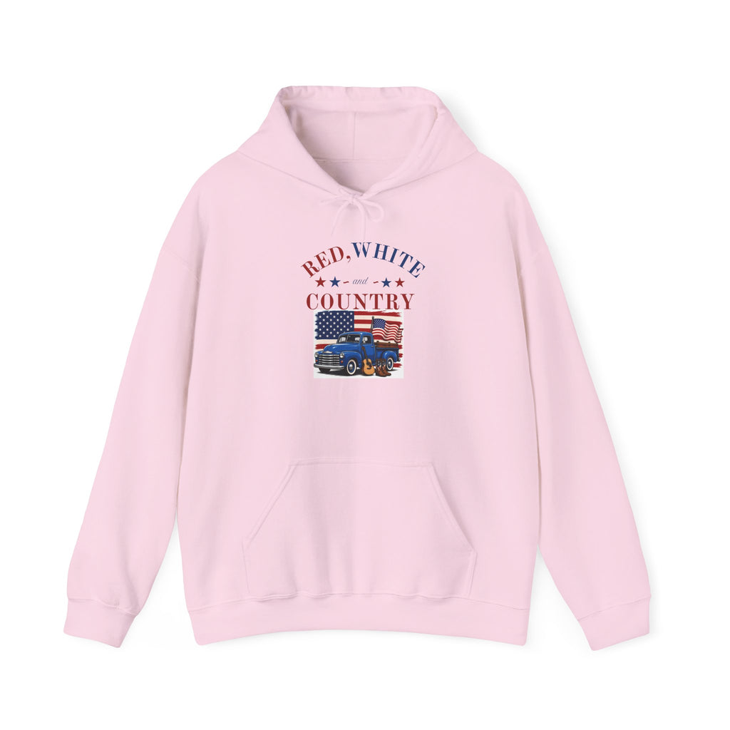 Patriotic Truck Hoodie — "Red White Country" / "Land of the Free, Home of the Brave"