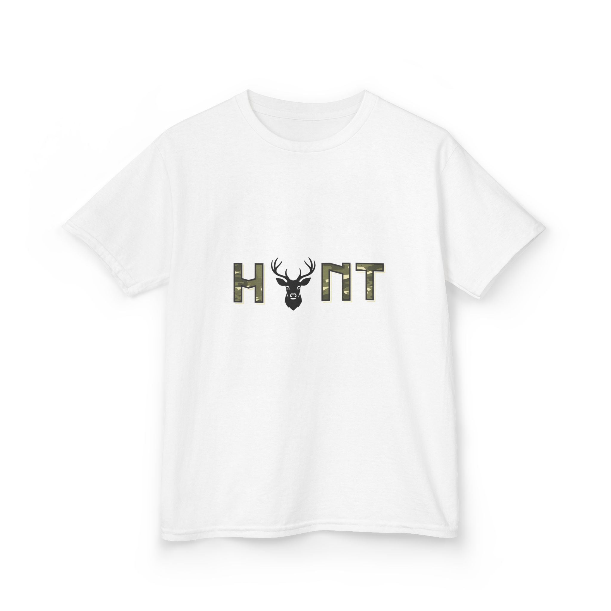 Kids 'Hunt' Deer Camo T‑Shirt — Youth Hunting Tee