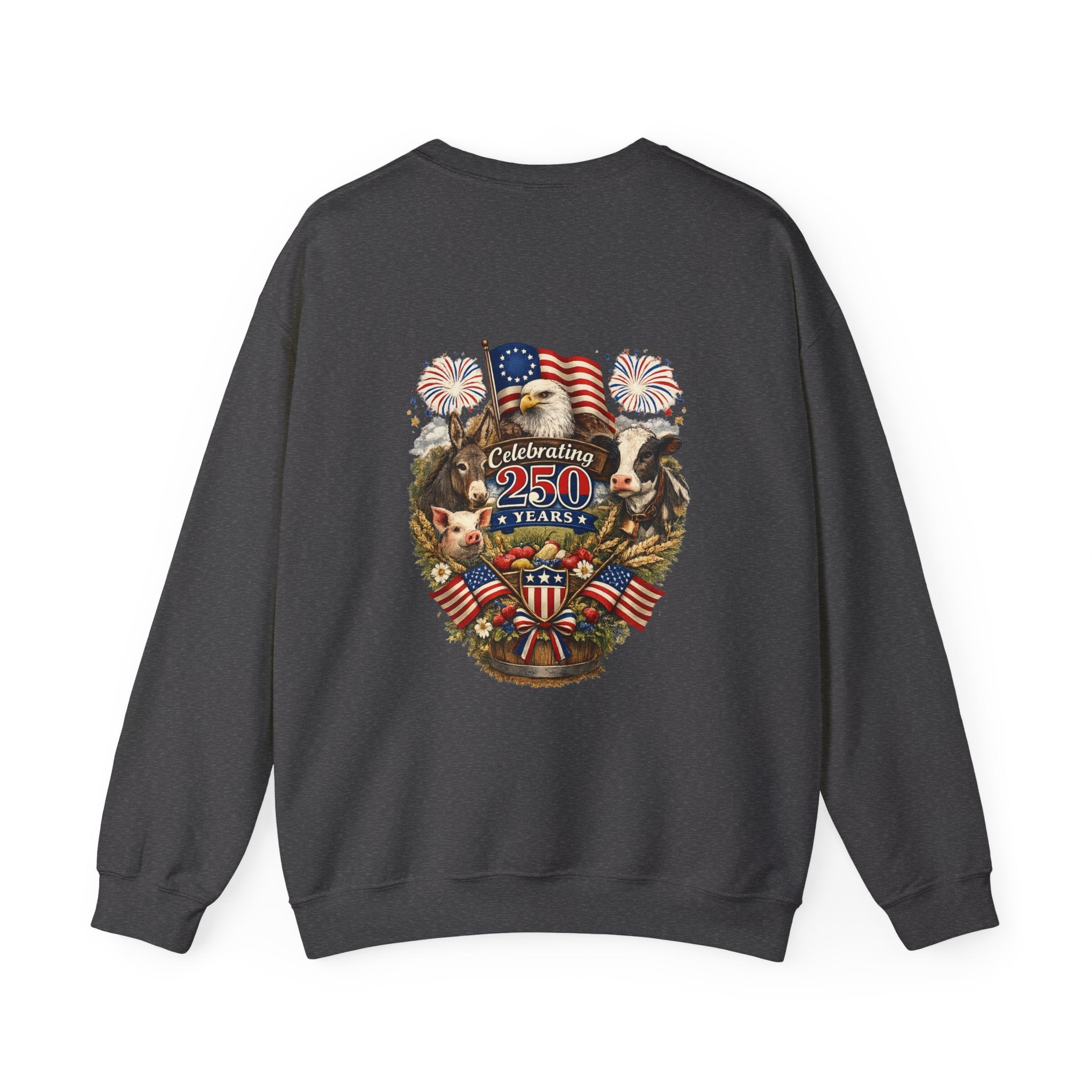 Crewneck Sweatshirt — "Celebrating 250 Years" Patriotic Eagle & Flag Design