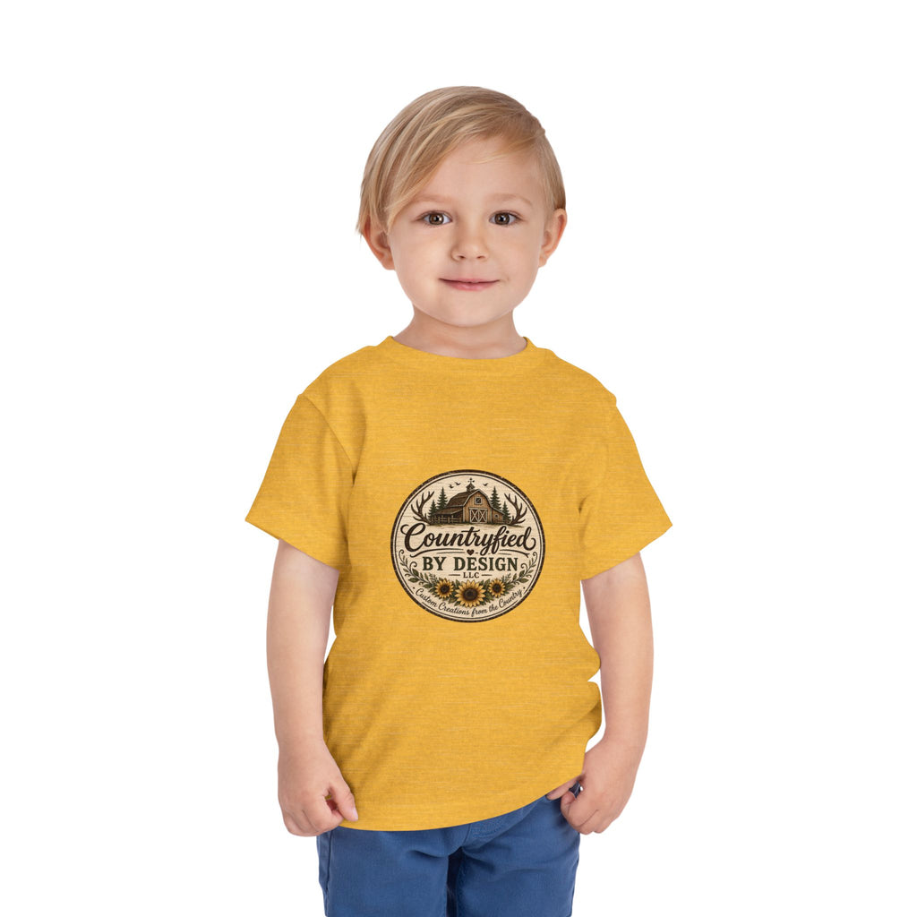 Toddler Tee — “Countryfied by Design” Rustic Farmhouse Graphic