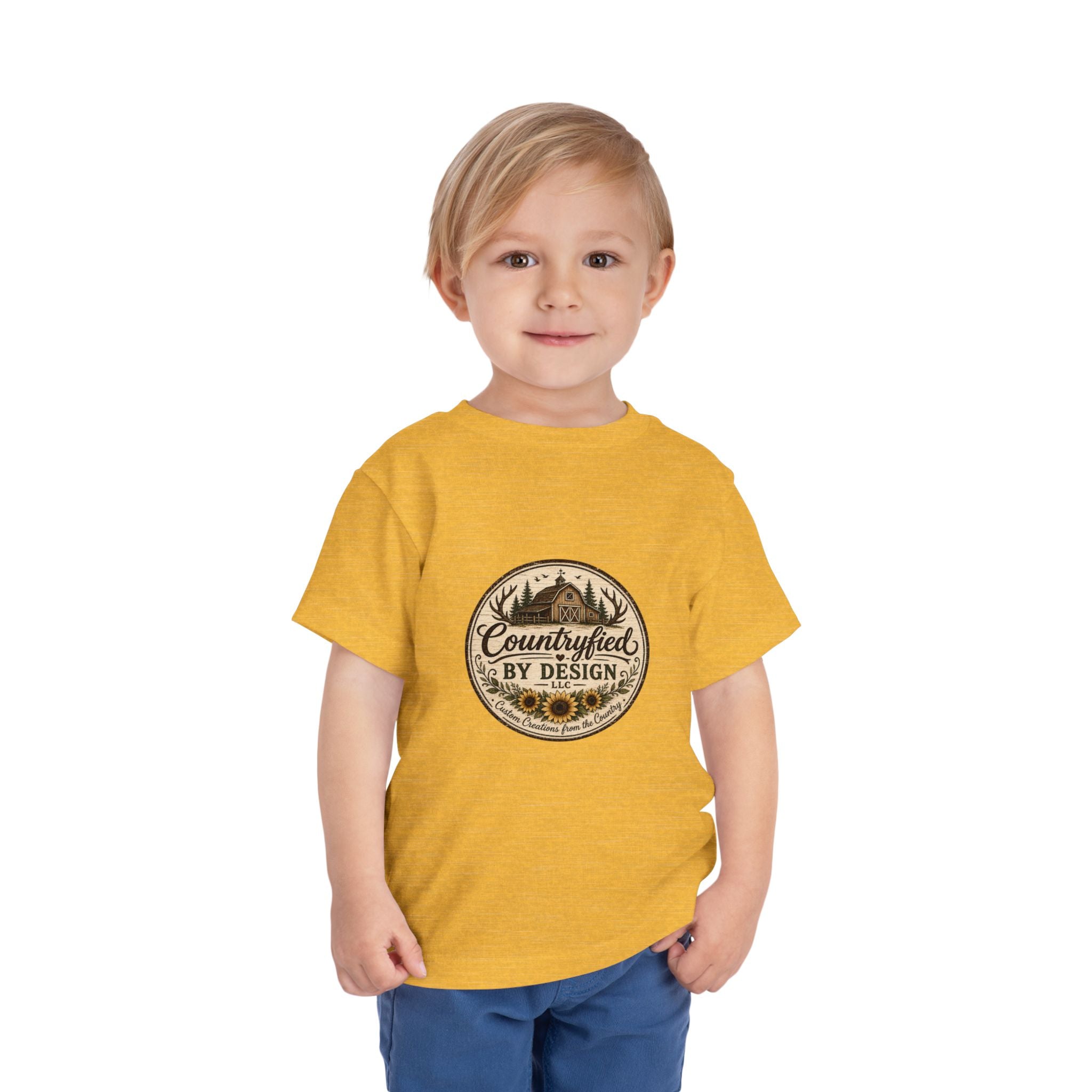 Toddler Tee — “Countryfied by Design” Rustic Farmhouse Graphic