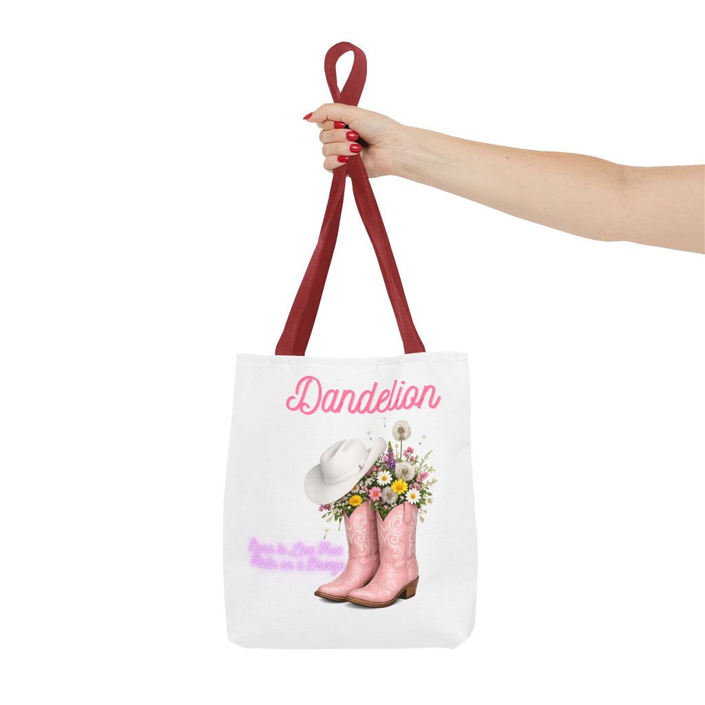 Dandelion Cowboy Boots Tote Bag – Floral Western Canvas Tote
