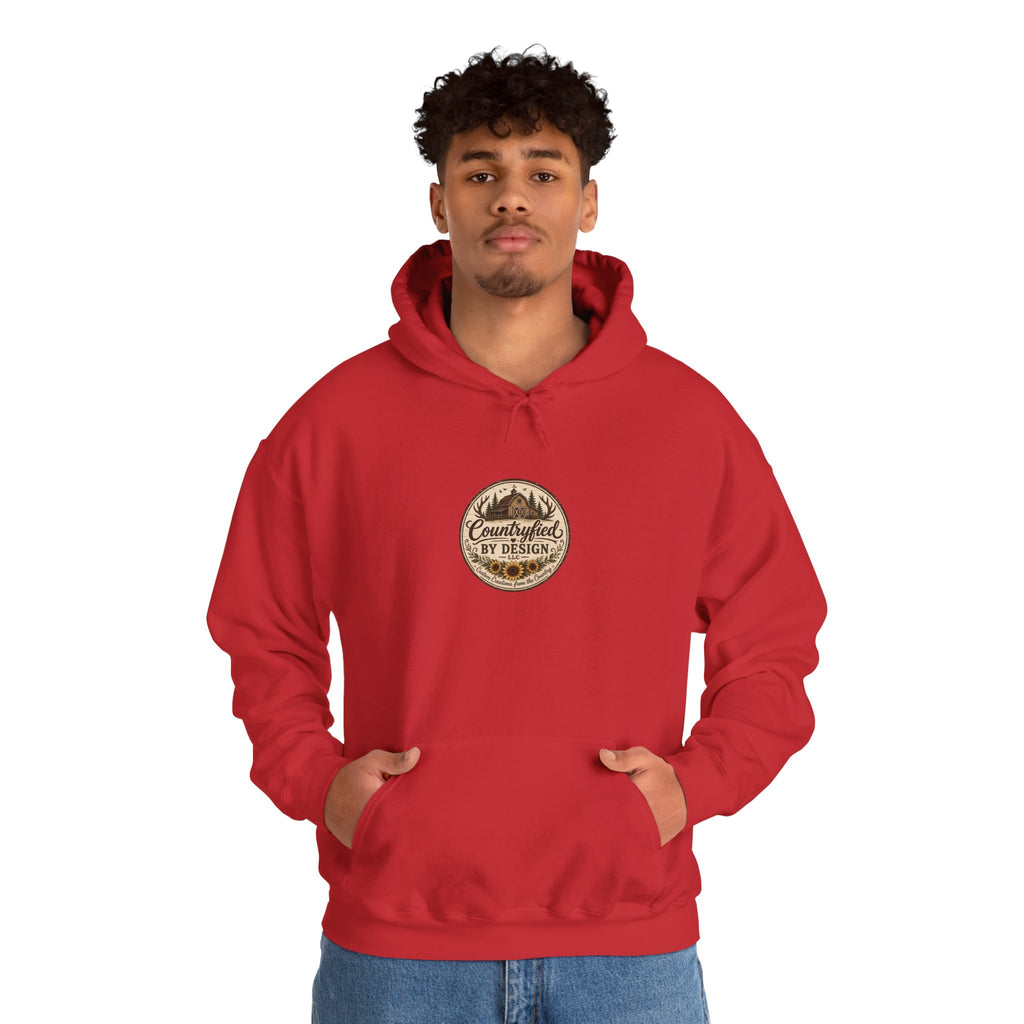 Outdoor Patch Hoodie - 'Campcrafted By Design' Vintage Mountain Emblem