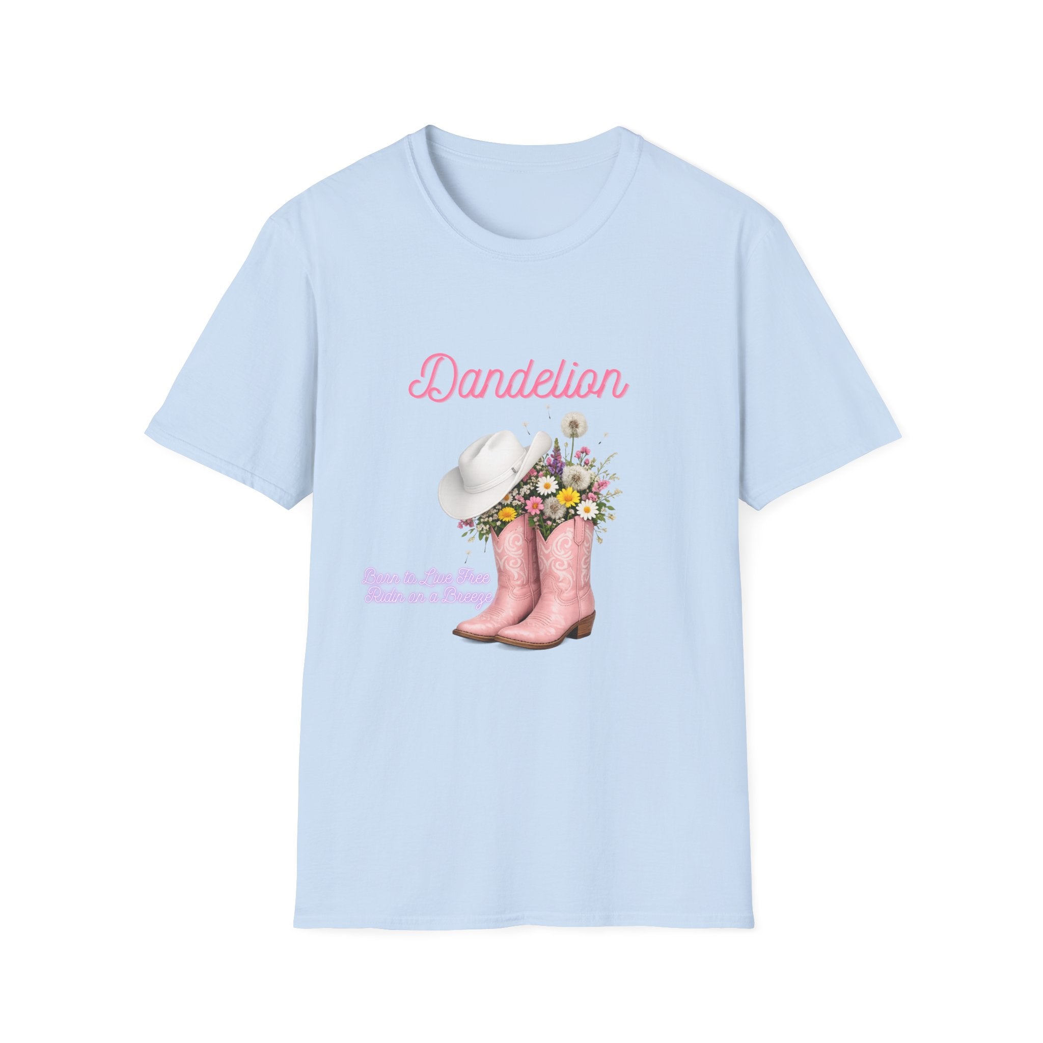Dandelion Graphic T-Shirt — Floral Cowboy Boots & Hat Tee