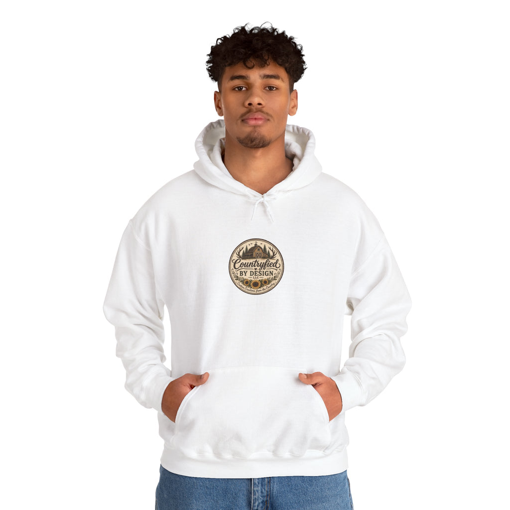 Outdoor Patch Hoodie - 'Campcrafted By Design' Vintage Mountain Emblem