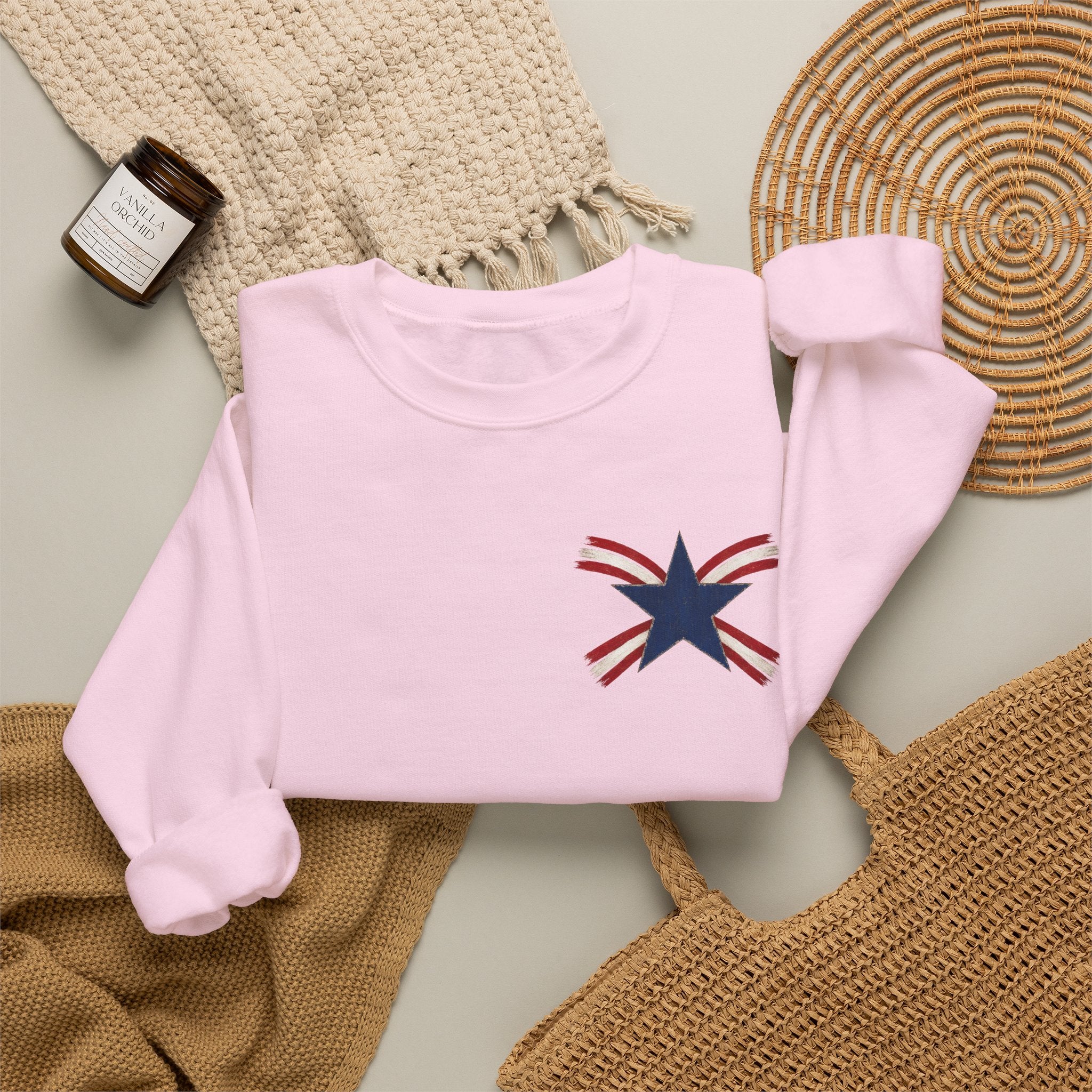 Crewneck Sweatshirt — "Celebrating 250 Years" Patriotic Eagle & Flag Design