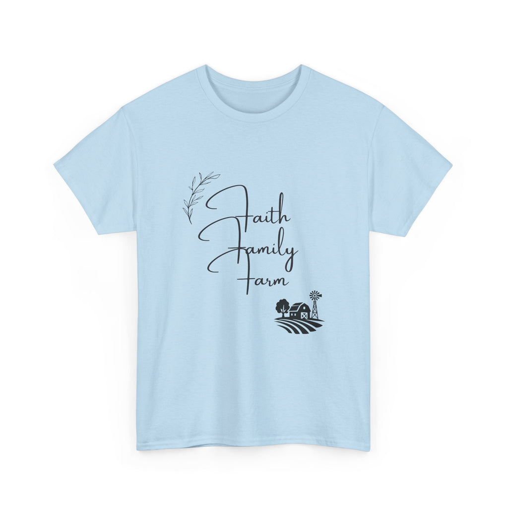 Faith Family Farm T-Shirt — Rustic Farmhouse Scripture Tee