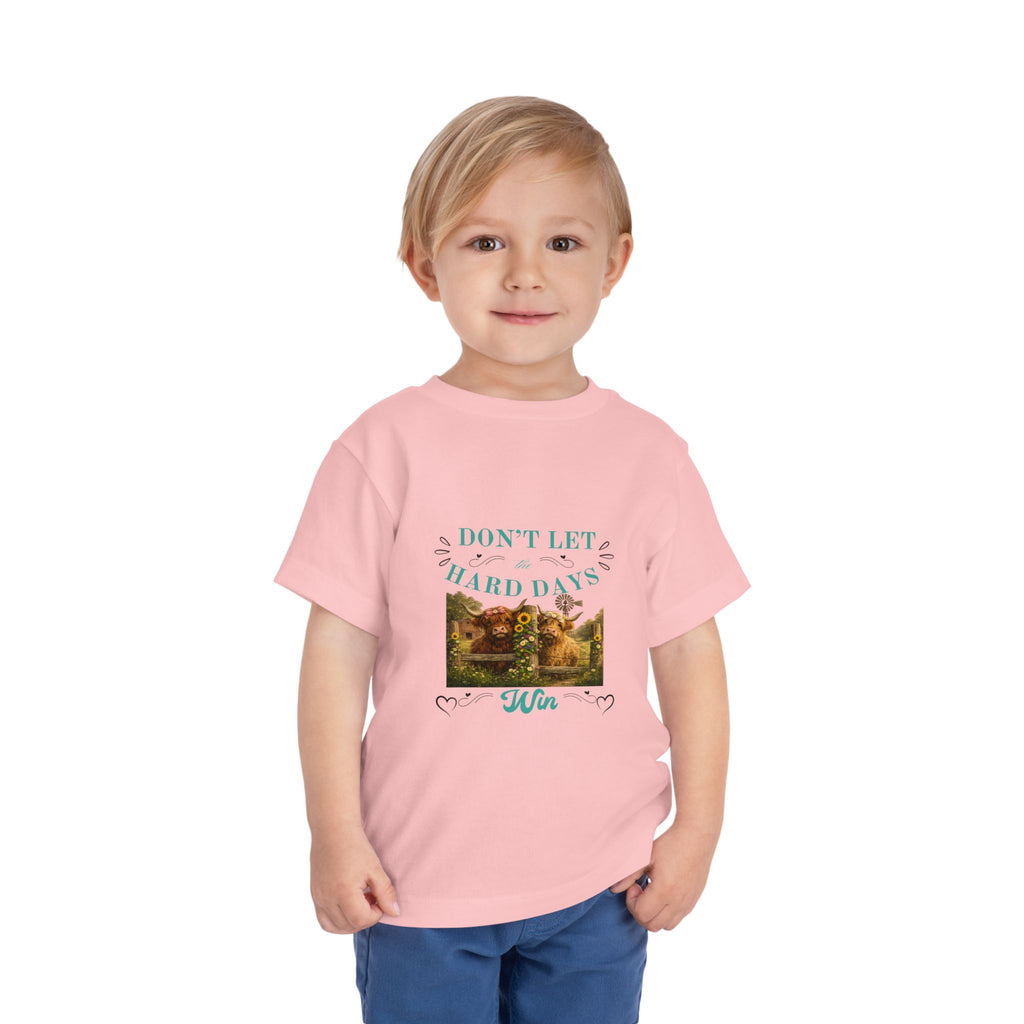 Toddler Tee — "Don't Let Hard Days Win" Sunflower Comfort Shirt