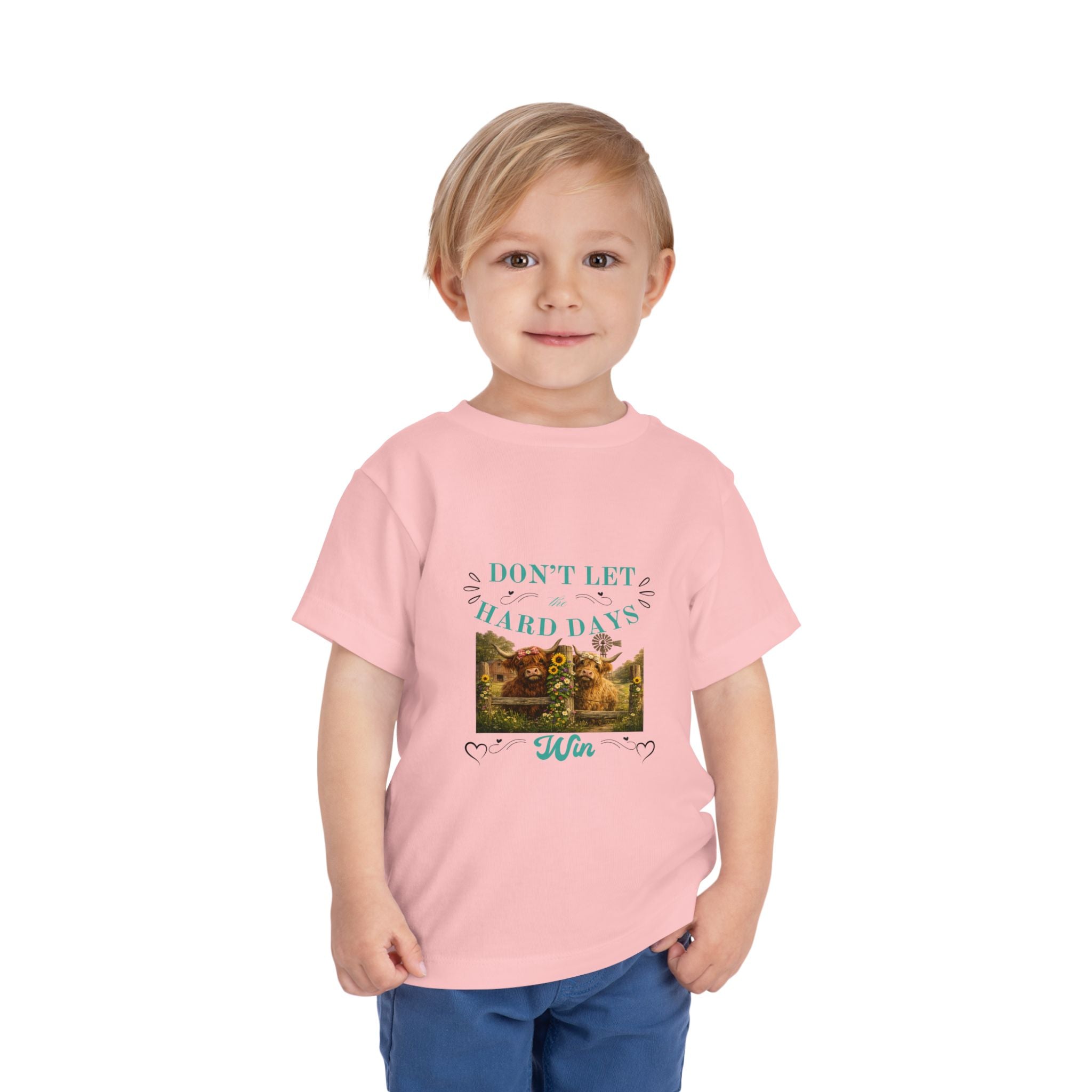 Toddler Tee — "Don't Let Hard Days Win" Sunflower Comfort Shirt
